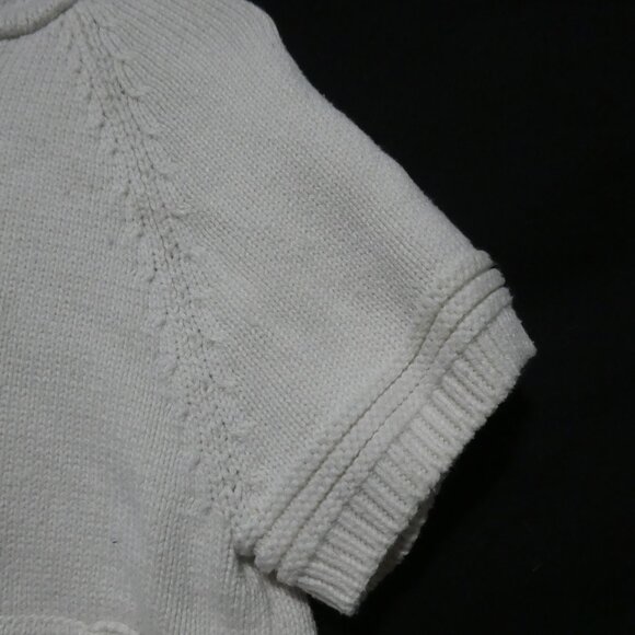 GYMBOREE | xs 3-4 years | White Knit Hooded Short Sleeve Cardigan With Pockets - Picture 6 of 14